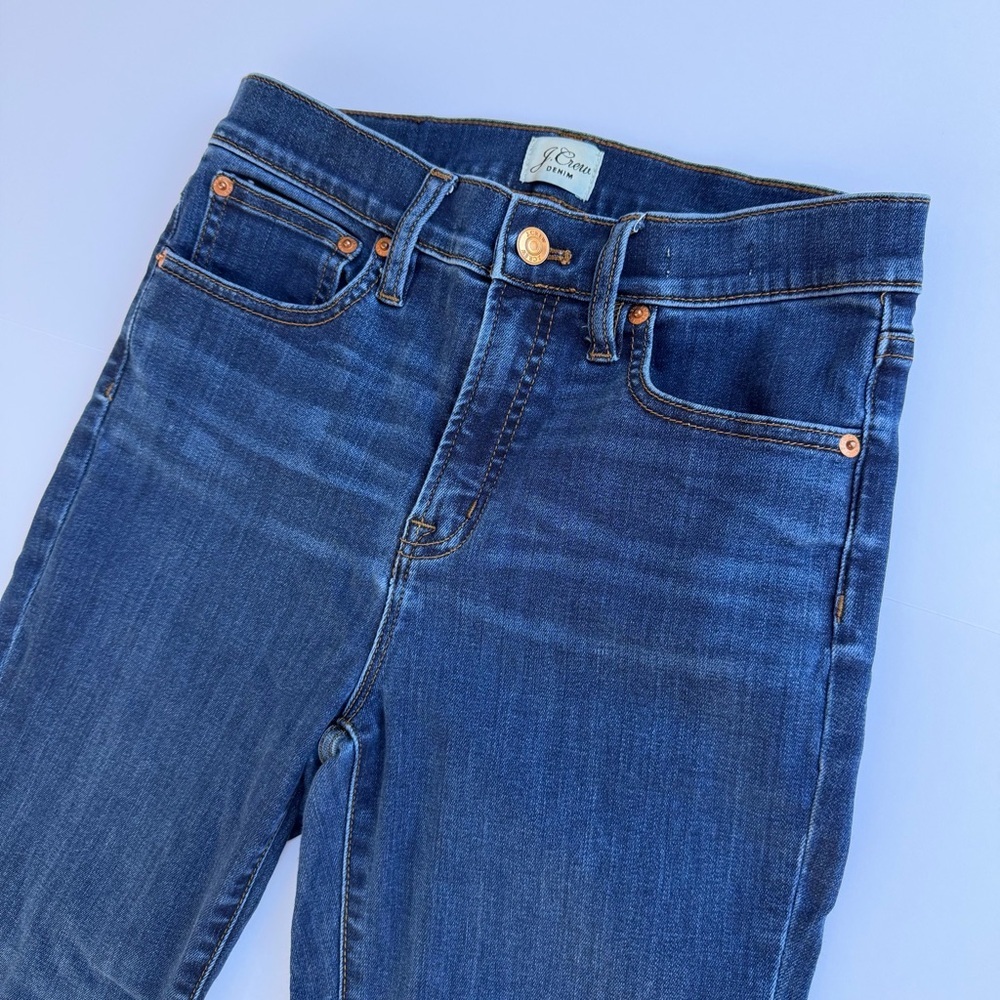 Woman’s J. Crew Denim Jeans High Rise Toothpick Size 27​ - Picture 2 of 9